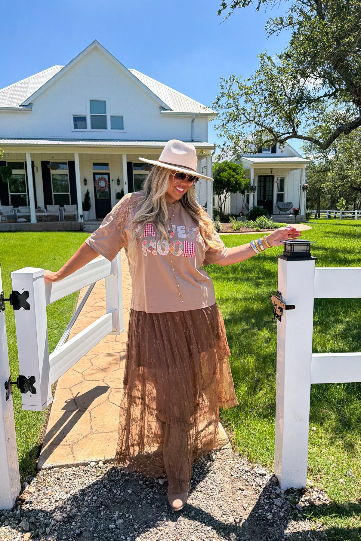 Autumn Blooming Lace Maxi Skirt