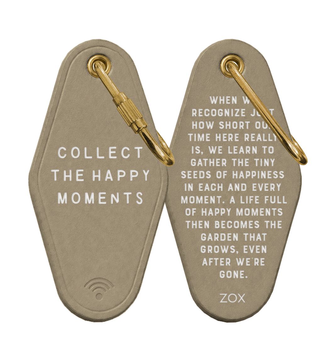Collect The Happy Moments Leather Motel Keychain