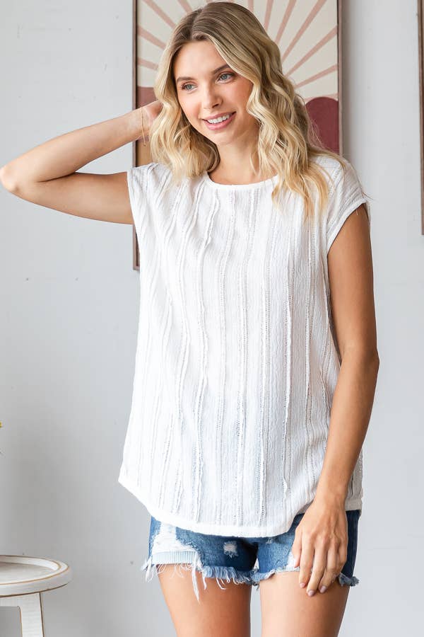 Lightweight Striped Textured Blouse