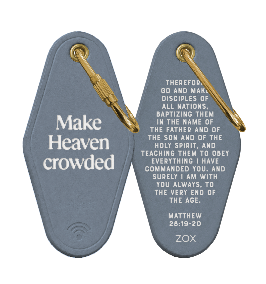 Make Heaven Crowded Bible Verse Leather Motel Keychain