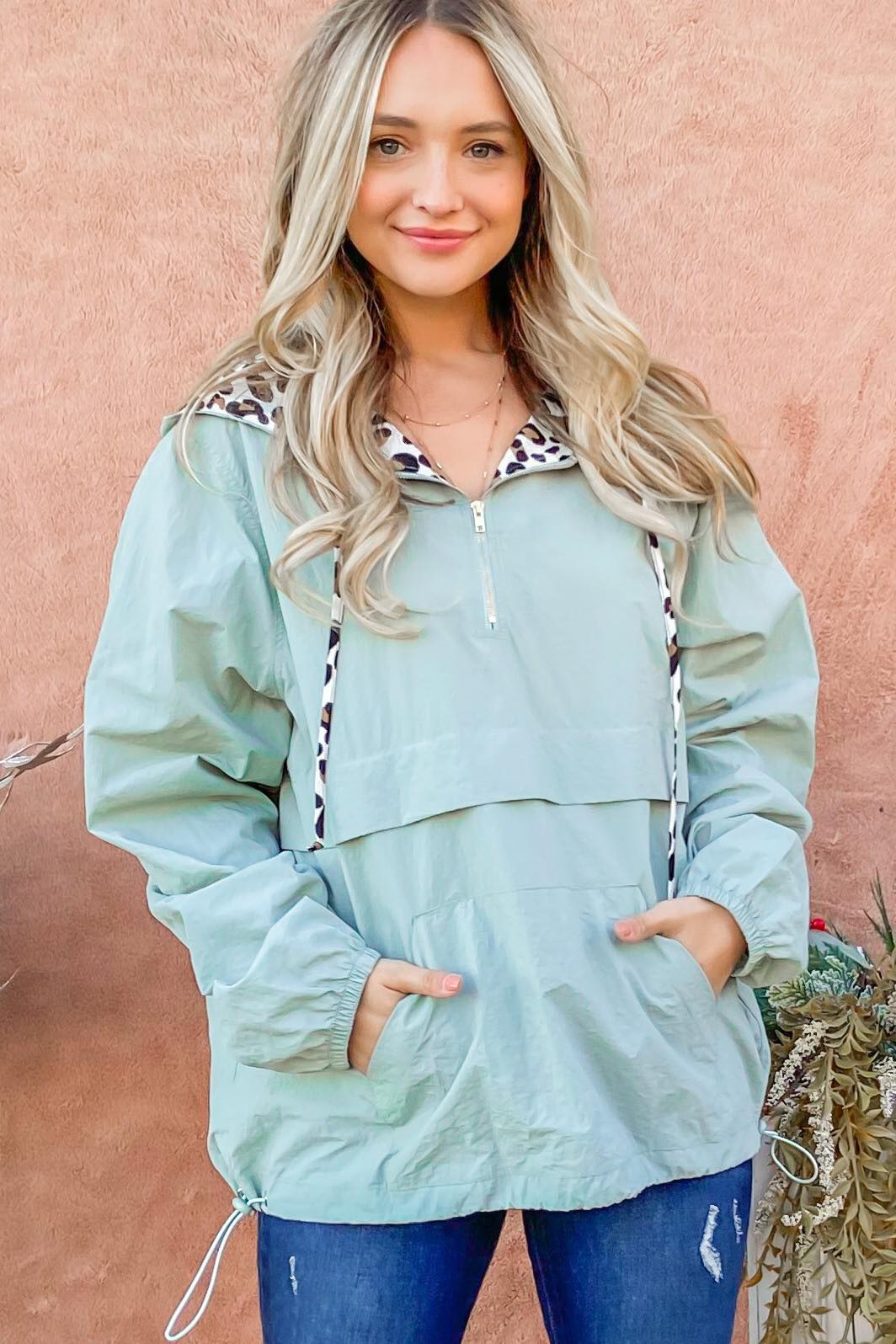 Whitlow Leopard Lined Windbreaker