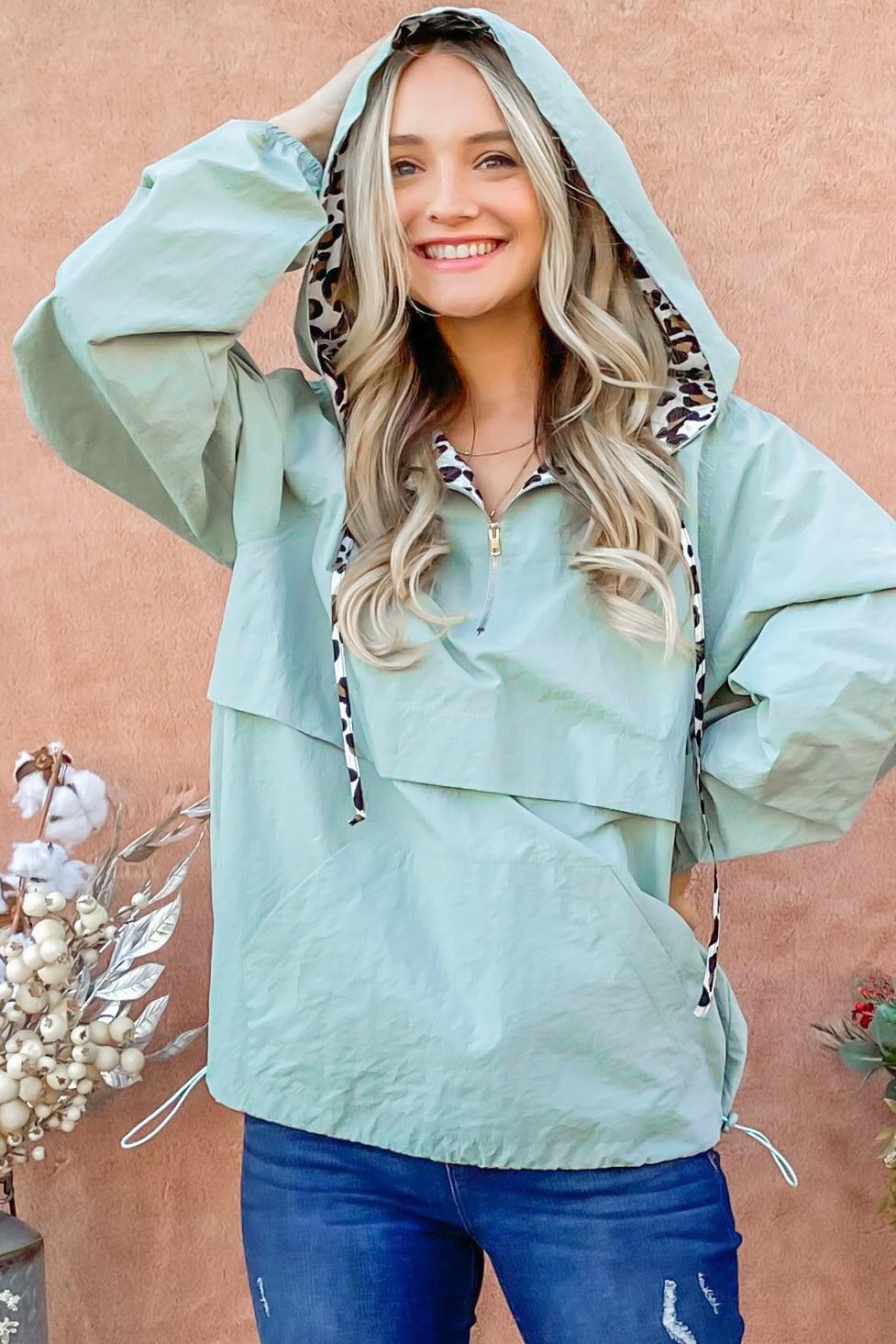 Whitlow Leopard Lined Windbreaker
