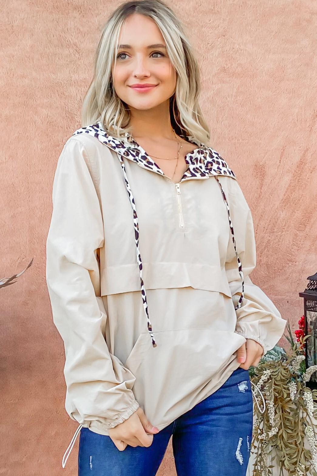 Whitlow Leopard Lined Windbreaker