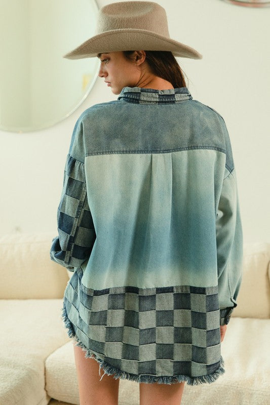 Denim Checker Shacket