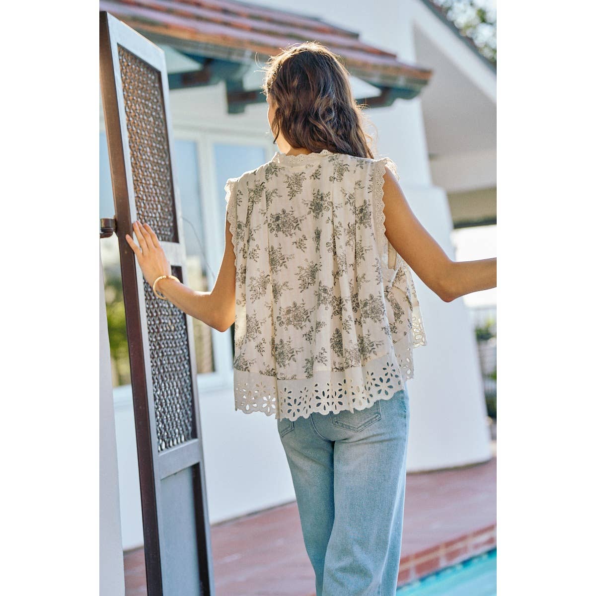 Country Petals Eyelet Top
