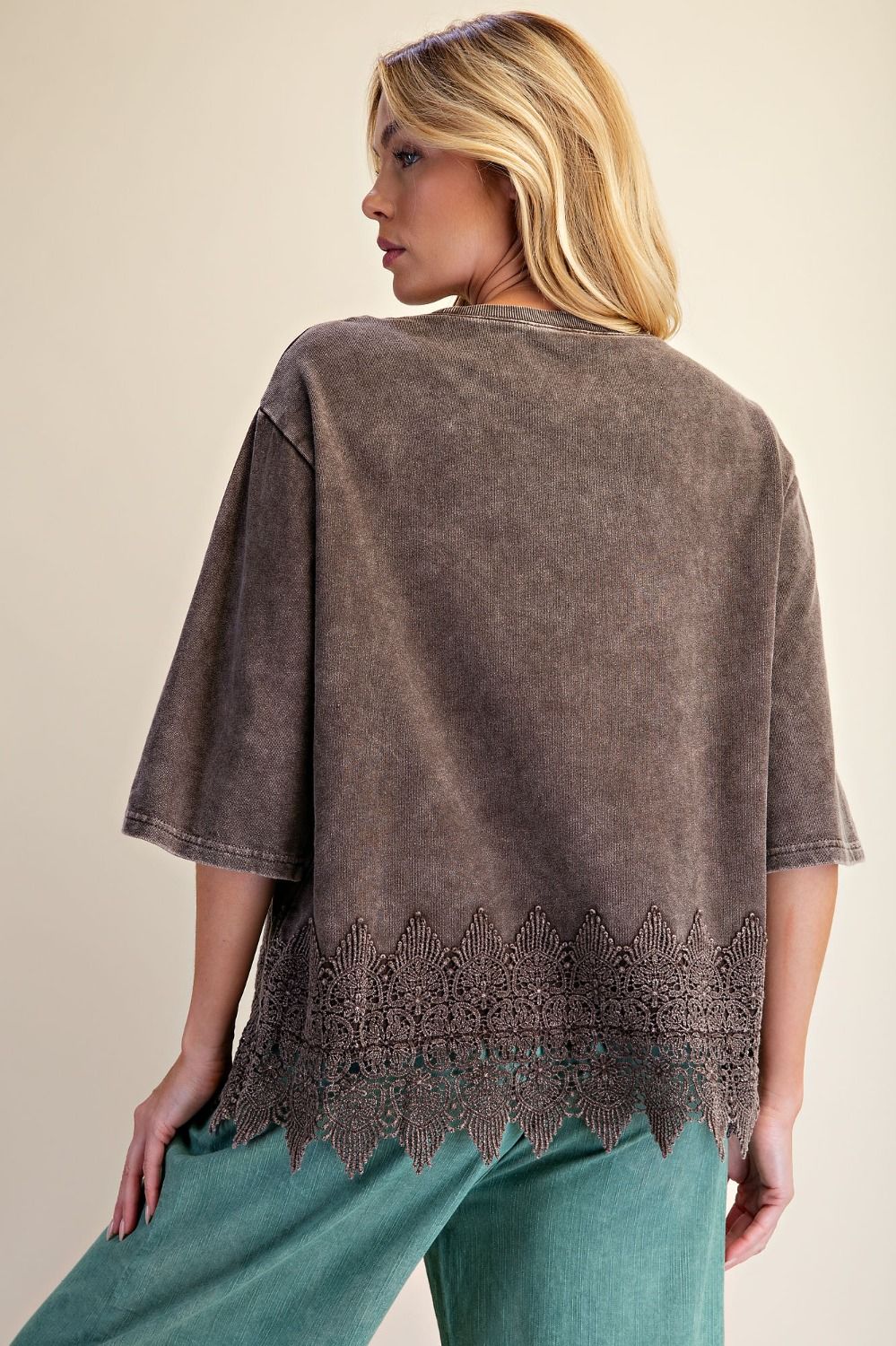 Elegant Espresso Lace Top