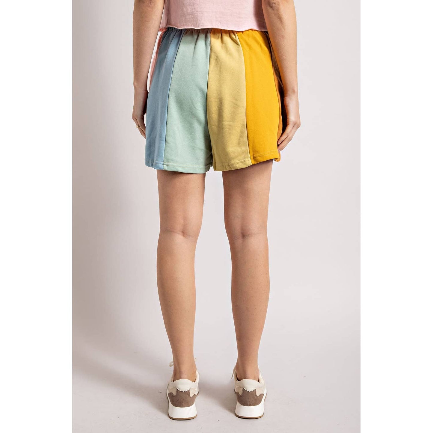 Pastel Palette Color Block Stripe Shorts