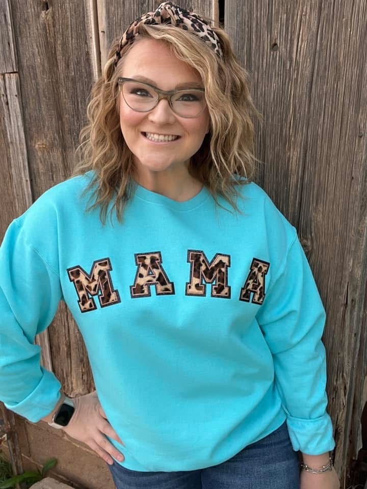 Aqua Blue Mama Sweatshirt