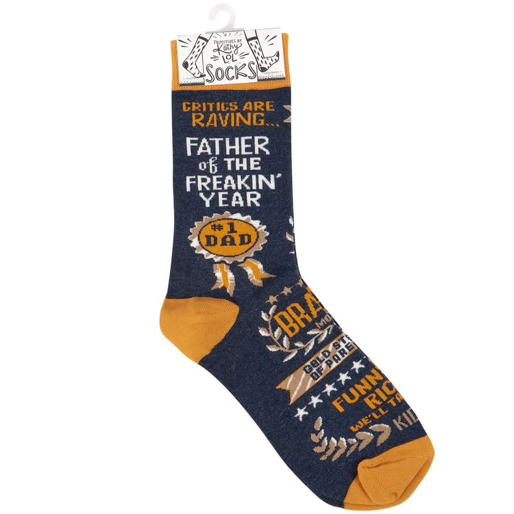 Father Of The Freakin Year Socks