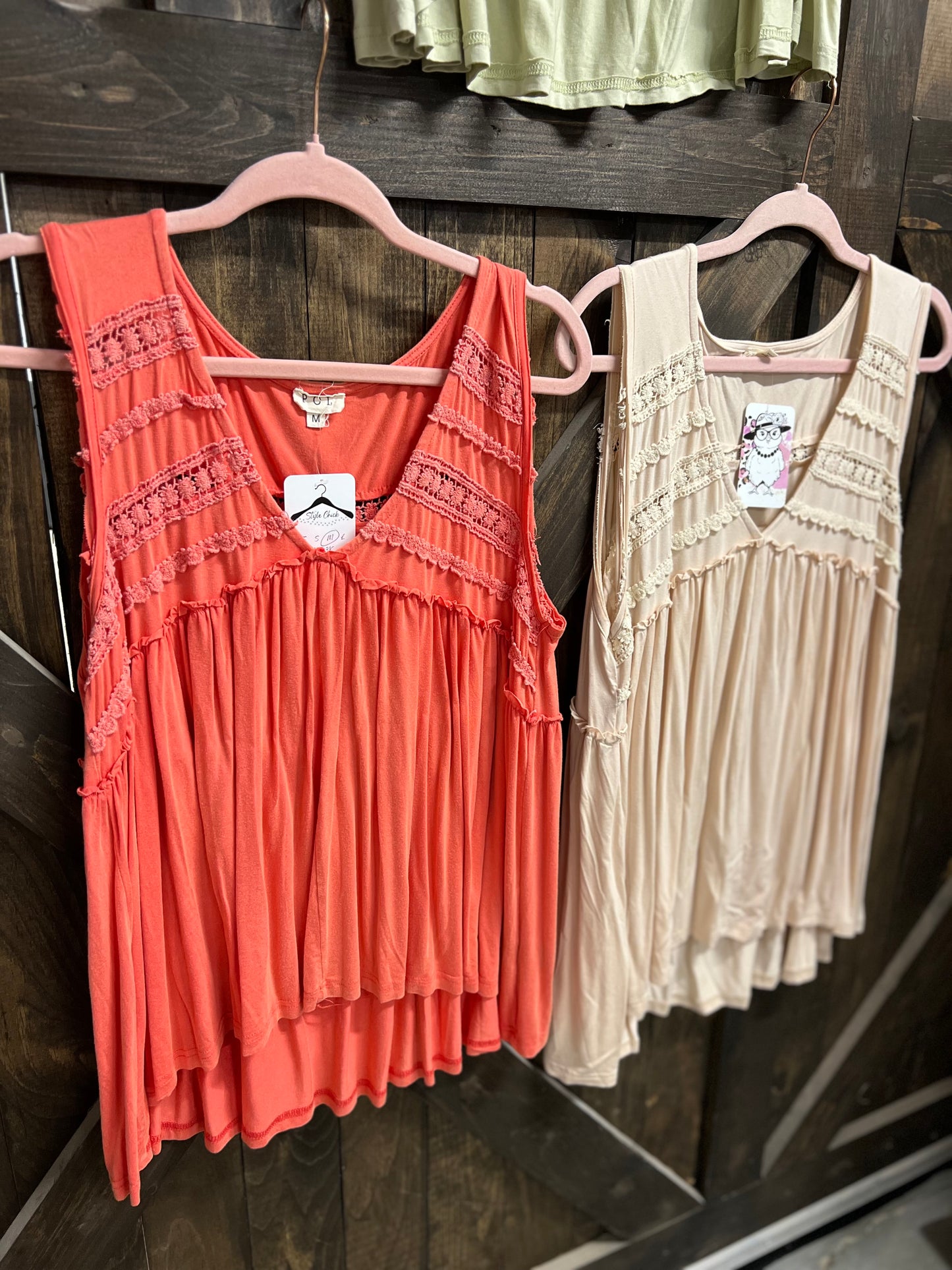 Sleeveless V-Neck Babydoll Tank