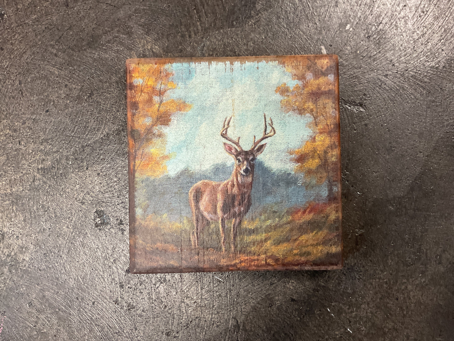 Wood Deer Decor