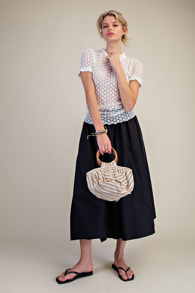 Mock Neck Sheer Mesh Layering Top