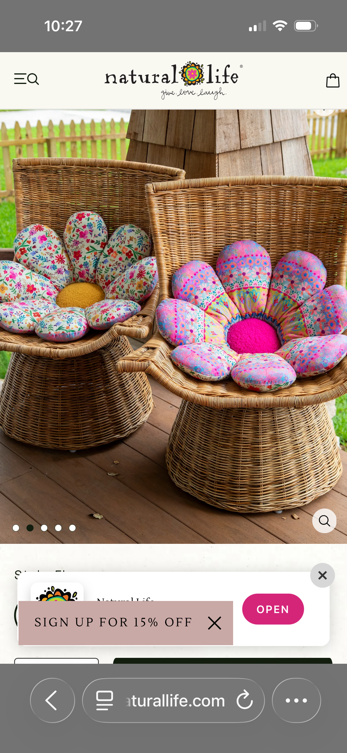 Natural Life Petal Power Seat Cushion 