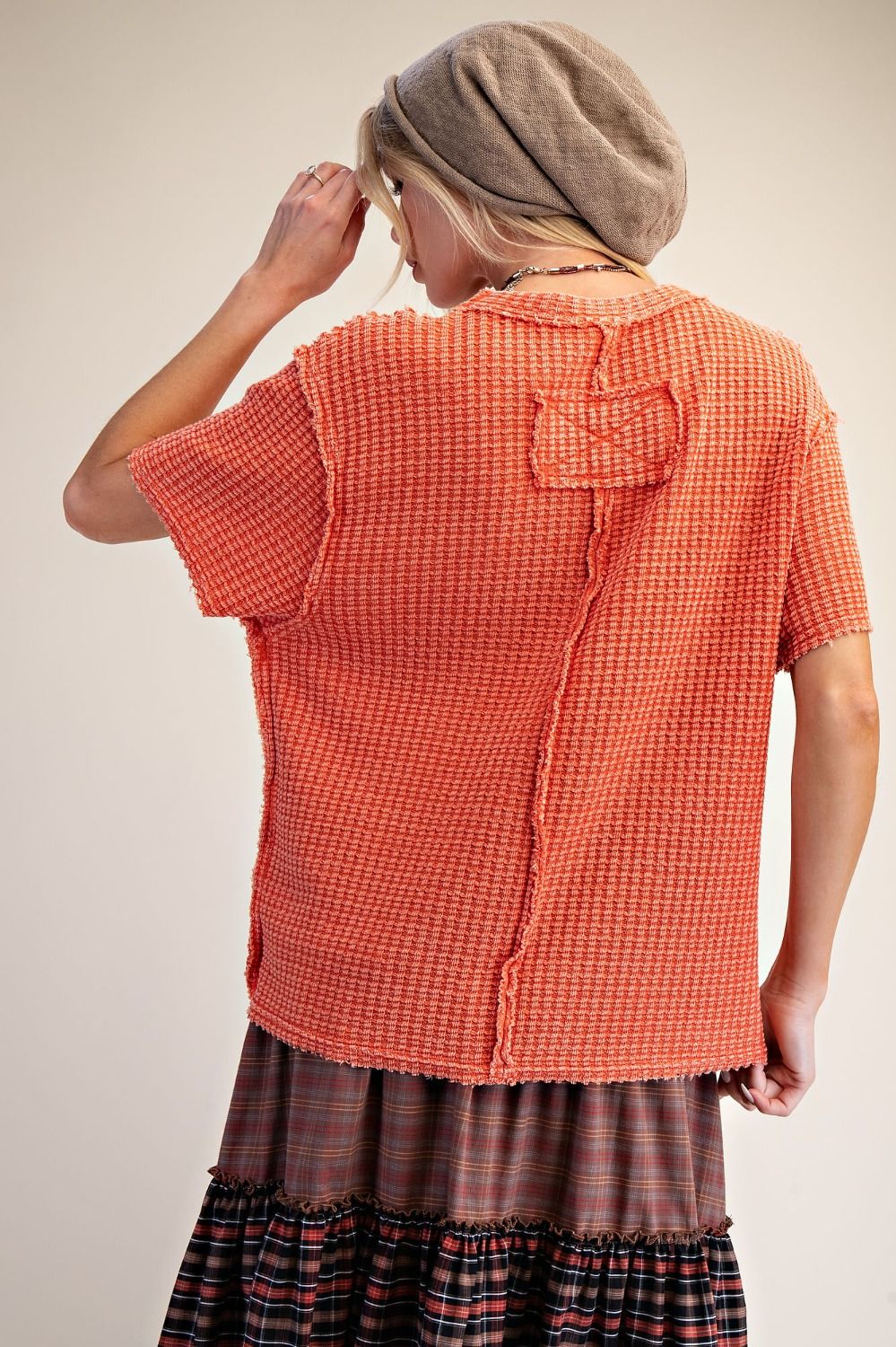 Waffle Knit Basic Tee