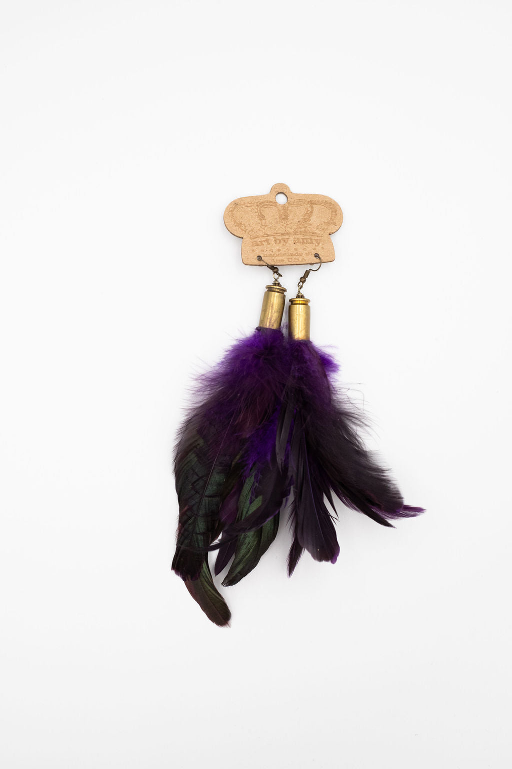 Bullet Shell Feather Earrings