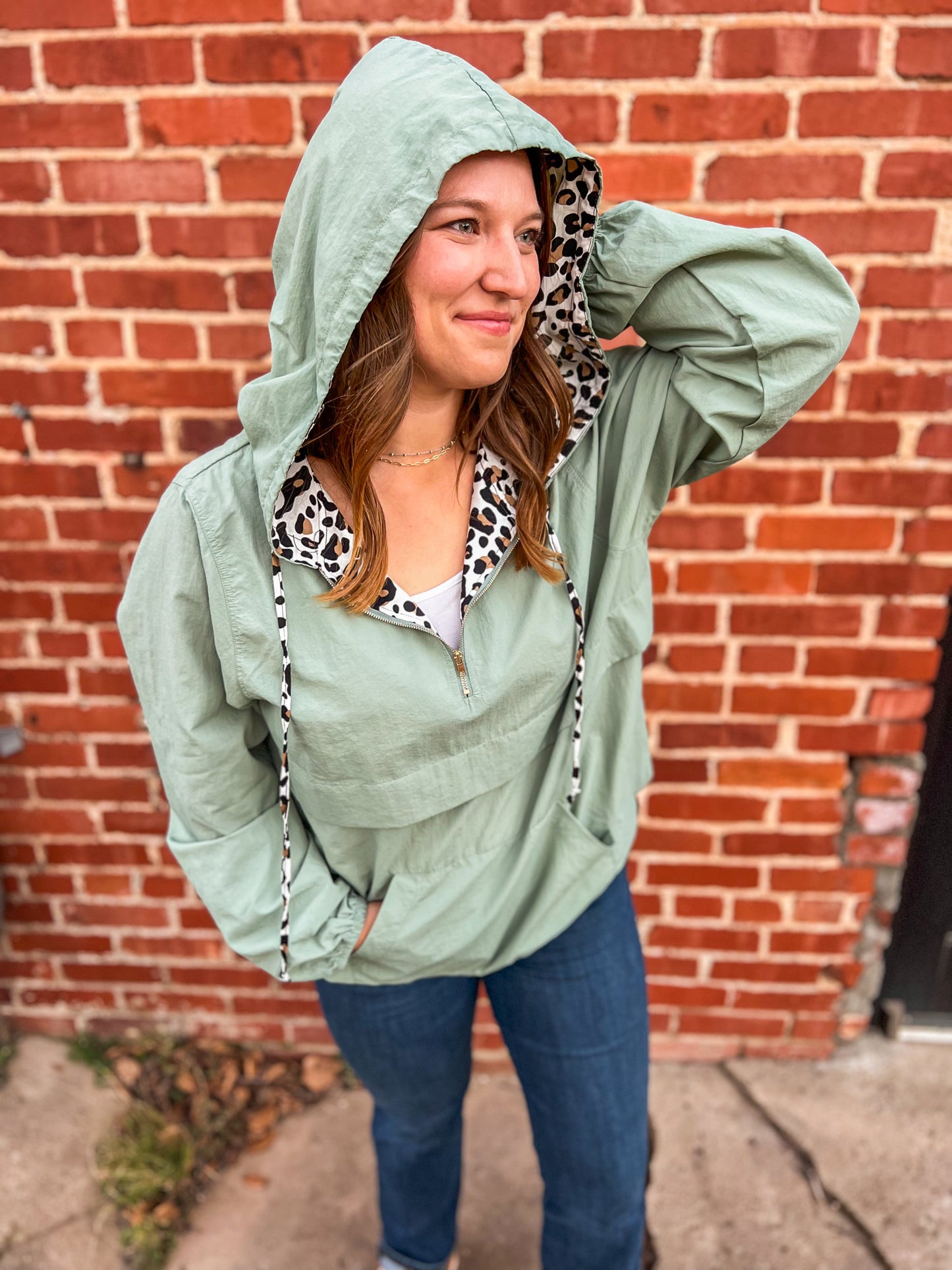 Whitlow Leopard Lined Windbreaker