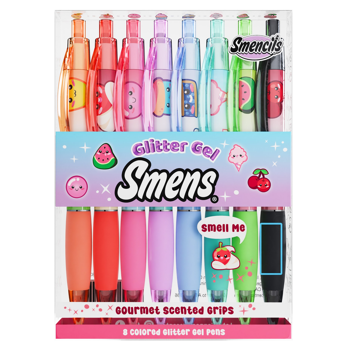 Smens: Glitter Gels - Scented Colored Gel Ink Pens - 8 Pack