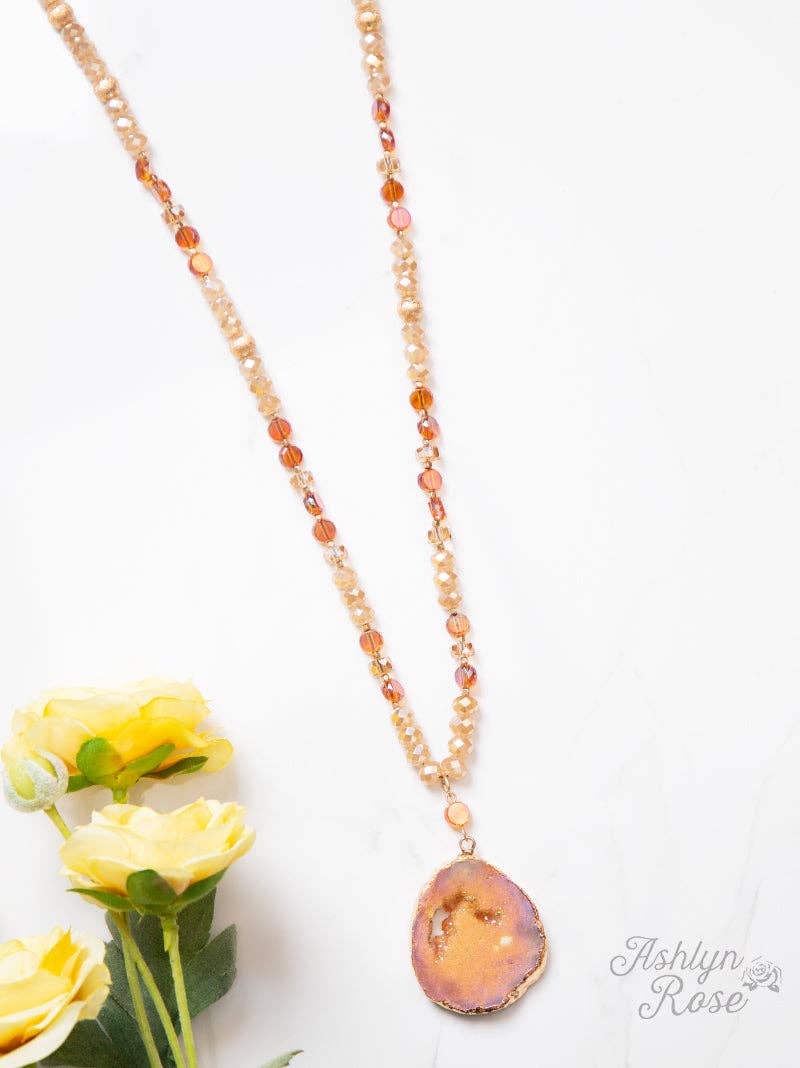 Glittering Geode Beaded Necklace