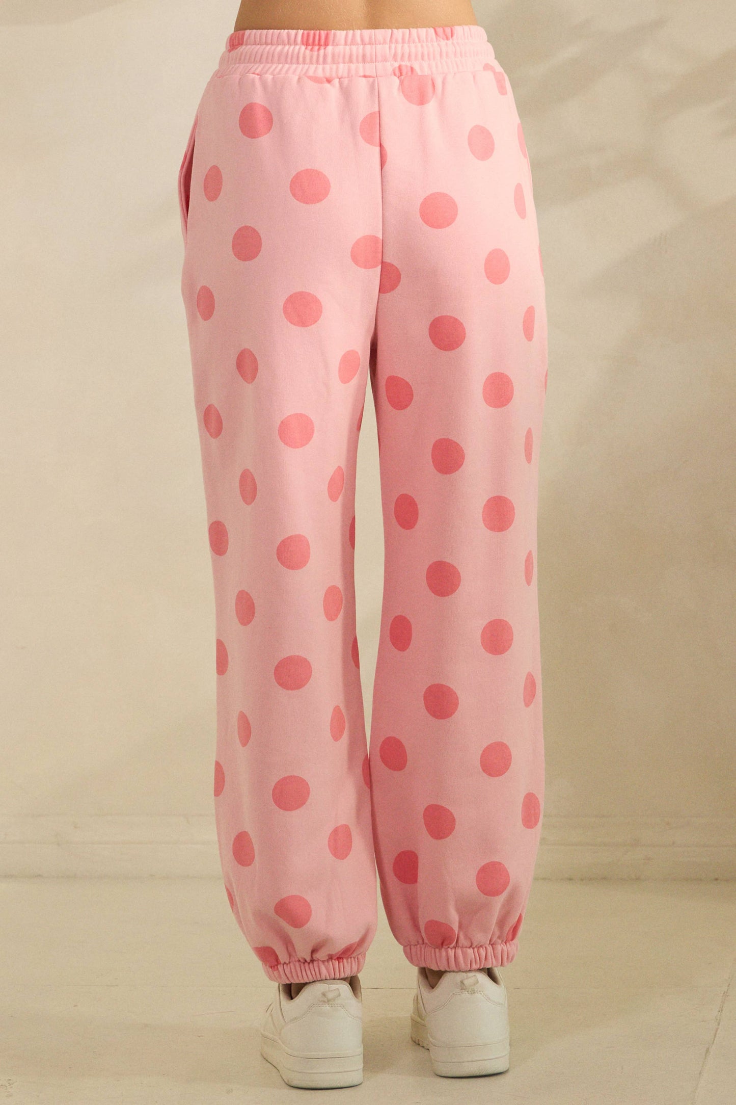 Pink Polka Dot Sweatpants