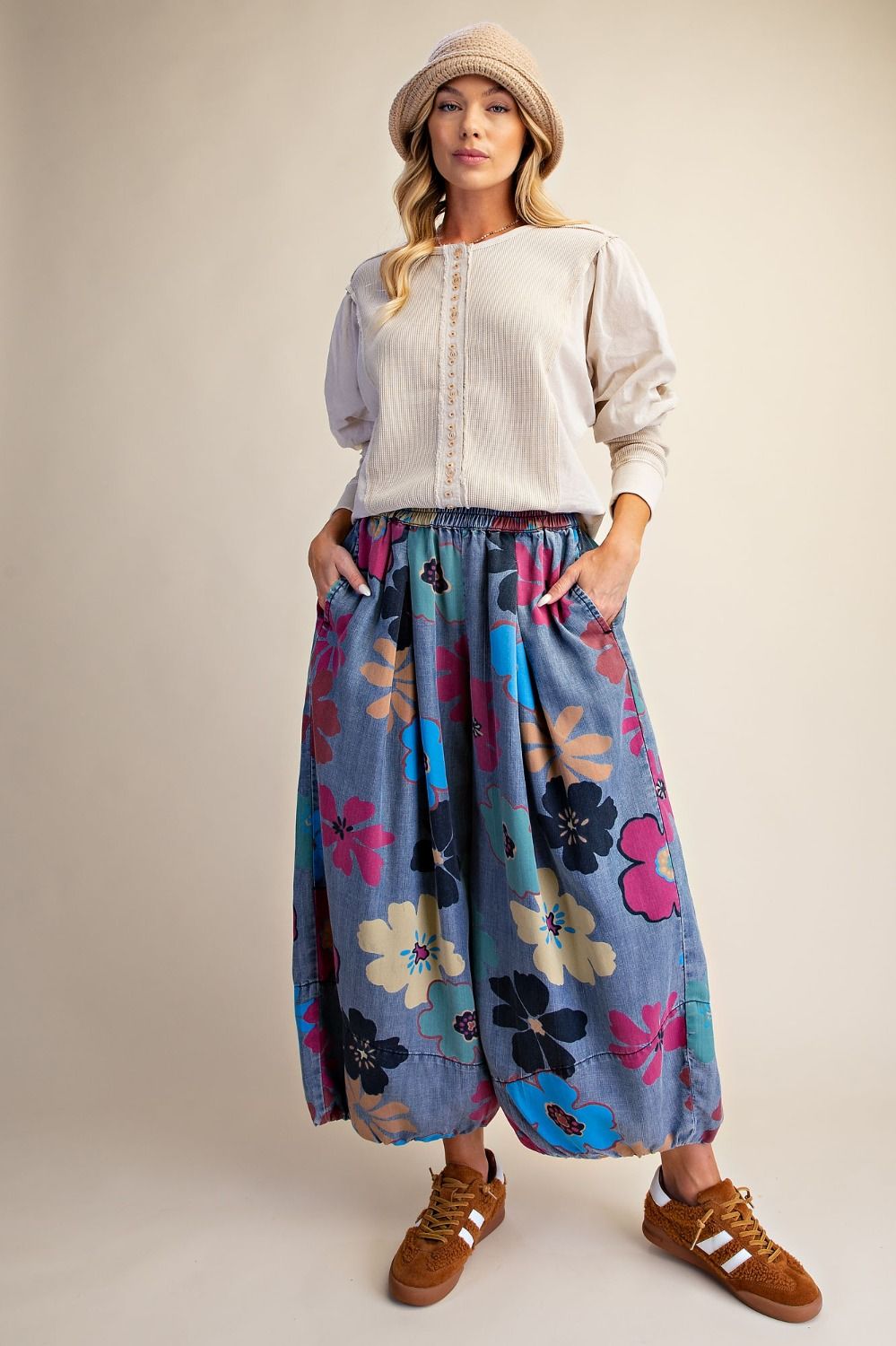 Blooming Denim Pants
