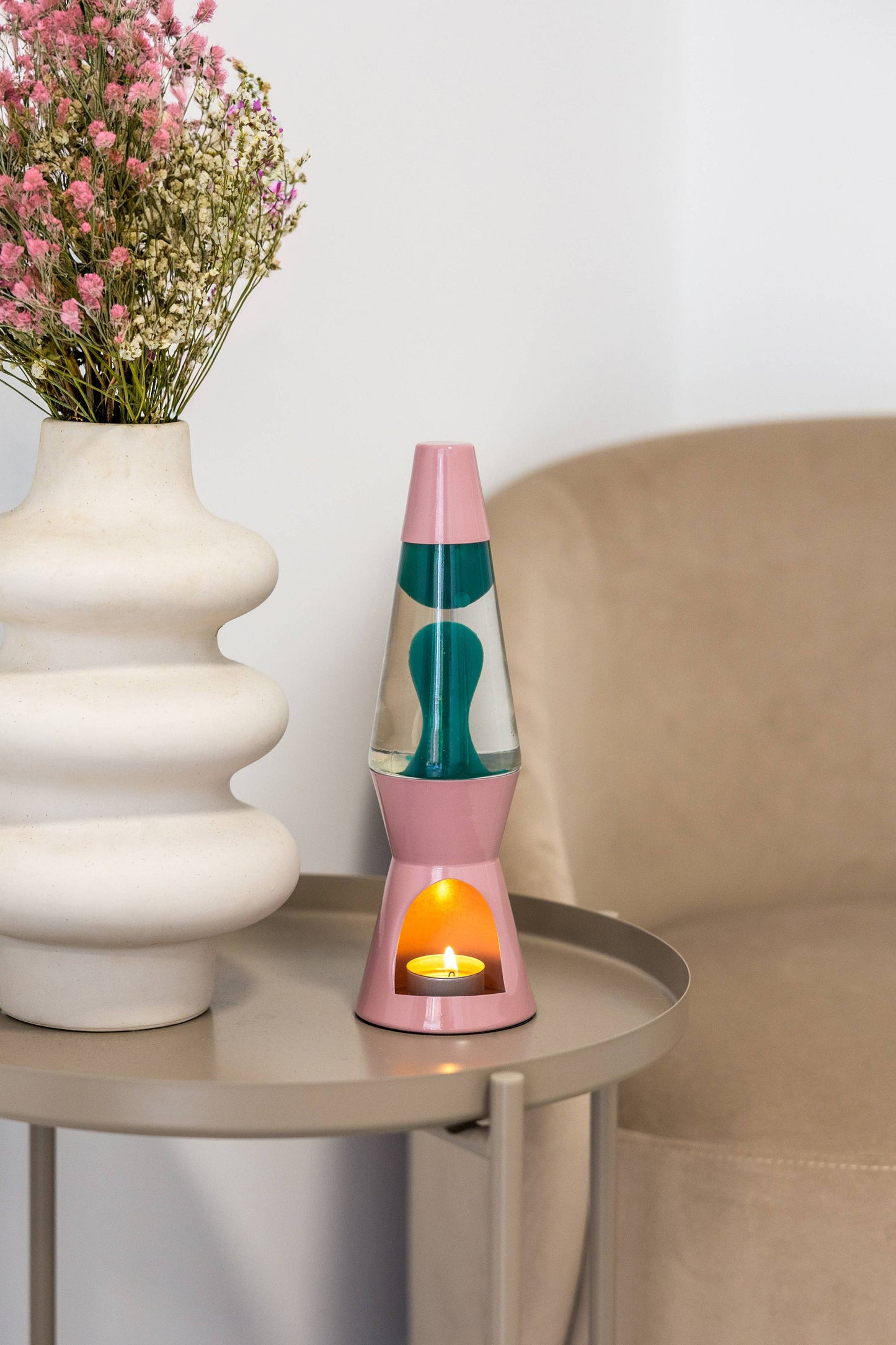 Pink and Green Lava Lamp Candle