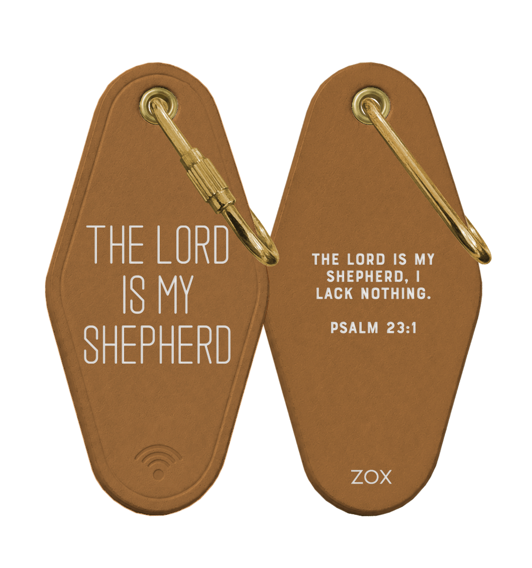 The Lord Is My Shepherd Bible Verse Leather Motel Keychain