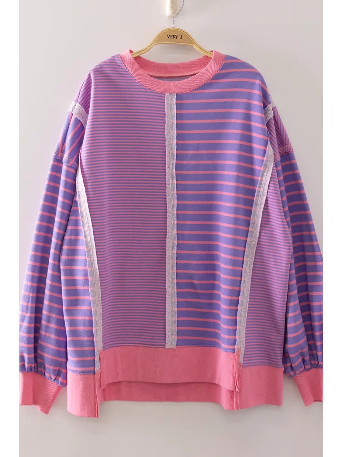 Mixed Stripe Contrast Sweatshirt