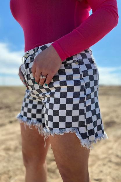 Checkered Creek Denim Shorts