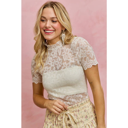 Floral Sheer Short Sleeve Top