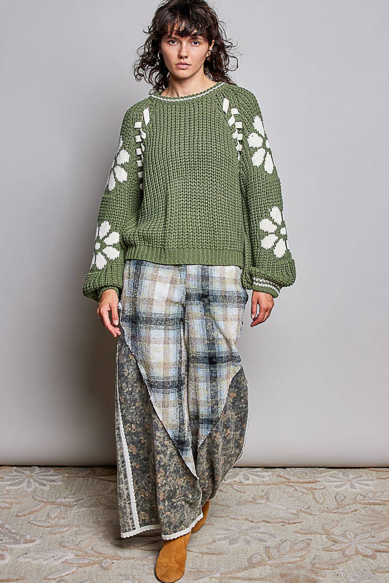 Olive Chenille Knit Sweater