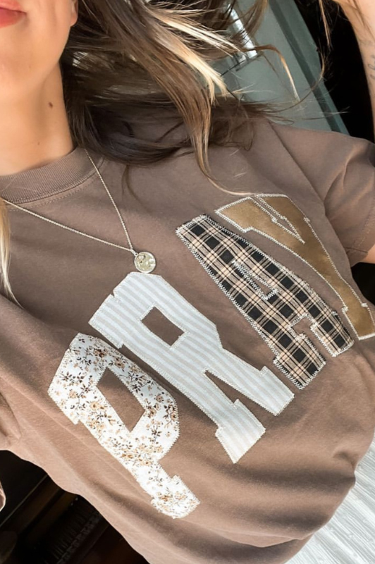 Pray Embroidered Tee
