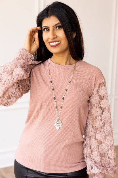 Beaded Chain with Abstract Crystal Pendant