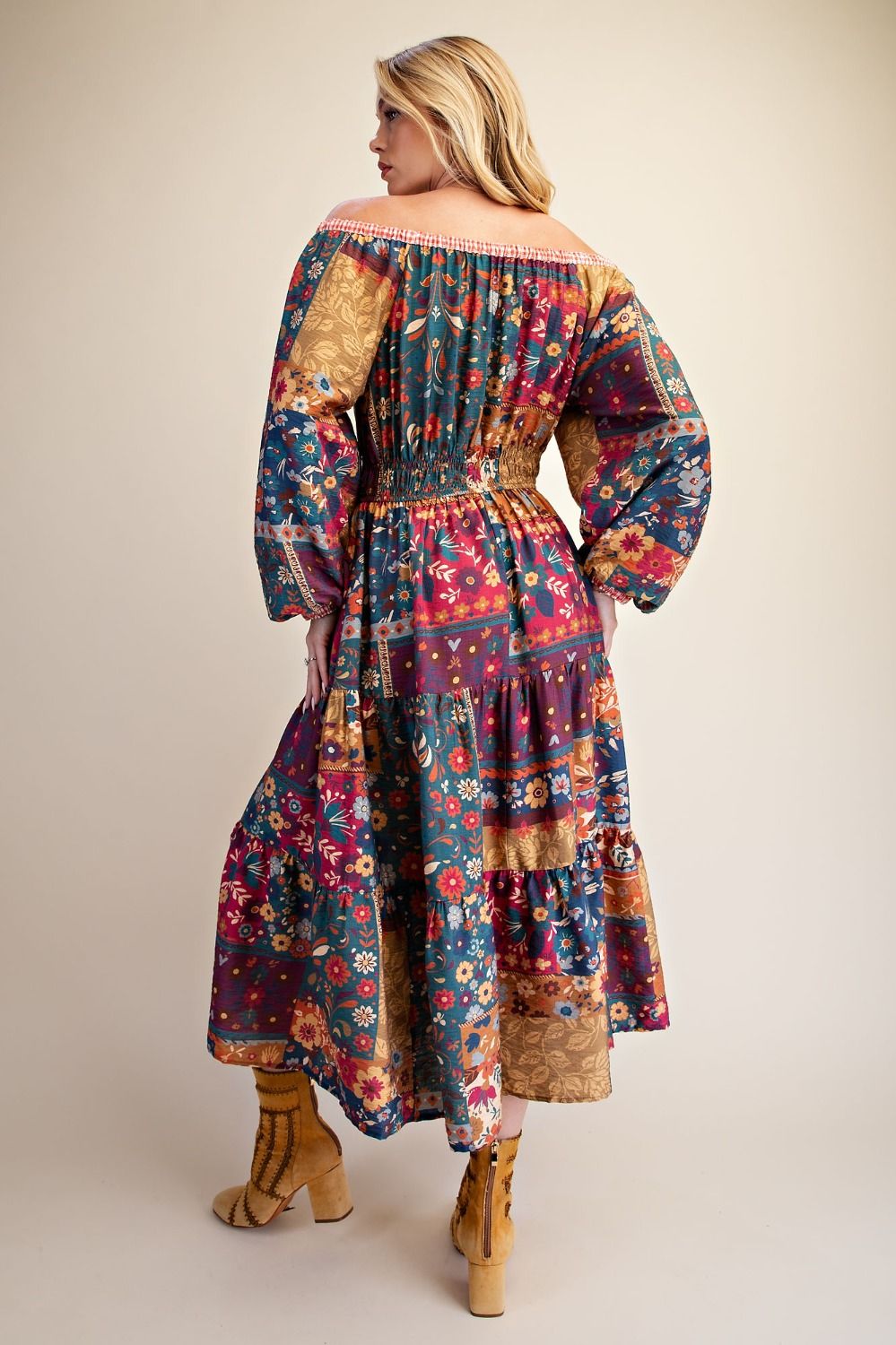 Autumn Mosaic Maxi Dress