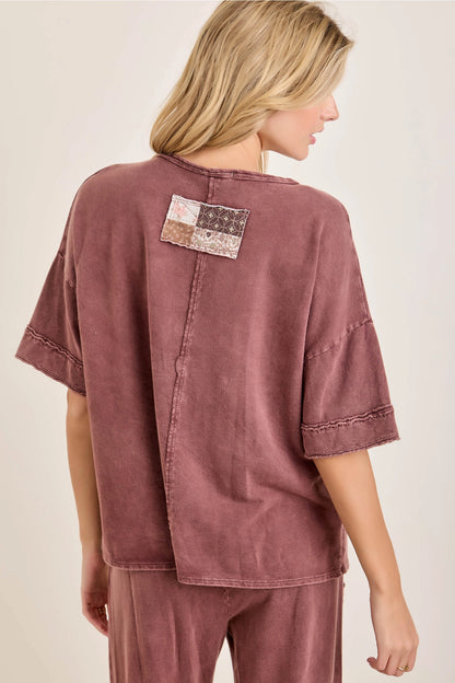 Fall Paisley Print Daisy Patched Top