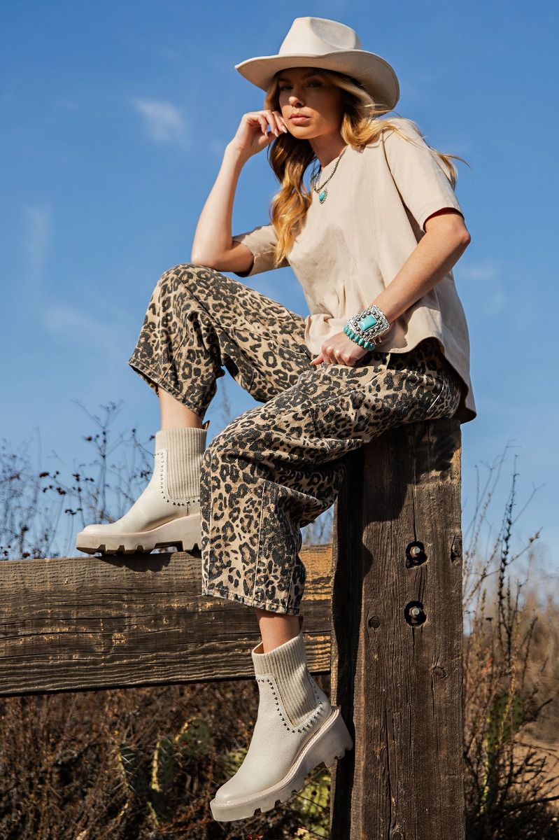 Untamed Leopard Barrel Jeans