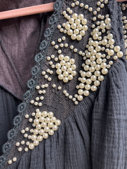 Charcoal Pearly Sleeveless Top