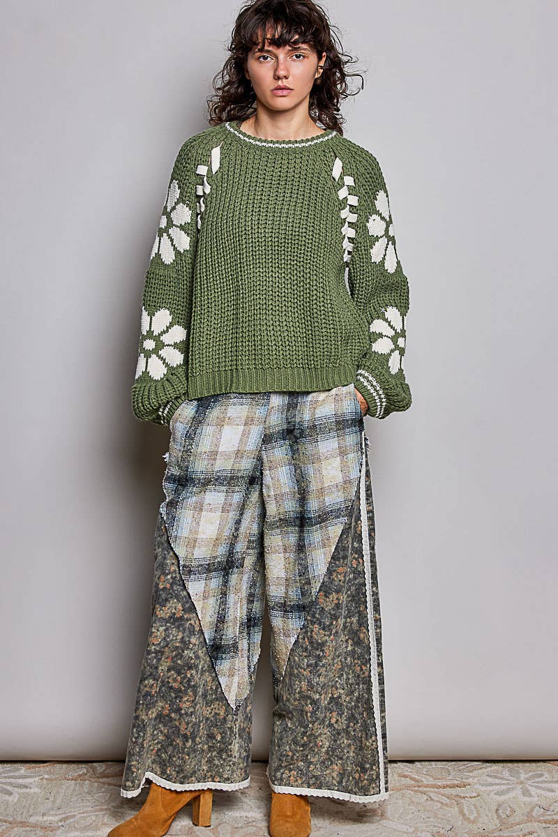Olive Chenille Knit Sweater