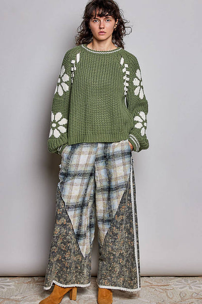 Olive Chenille Knit Sweater