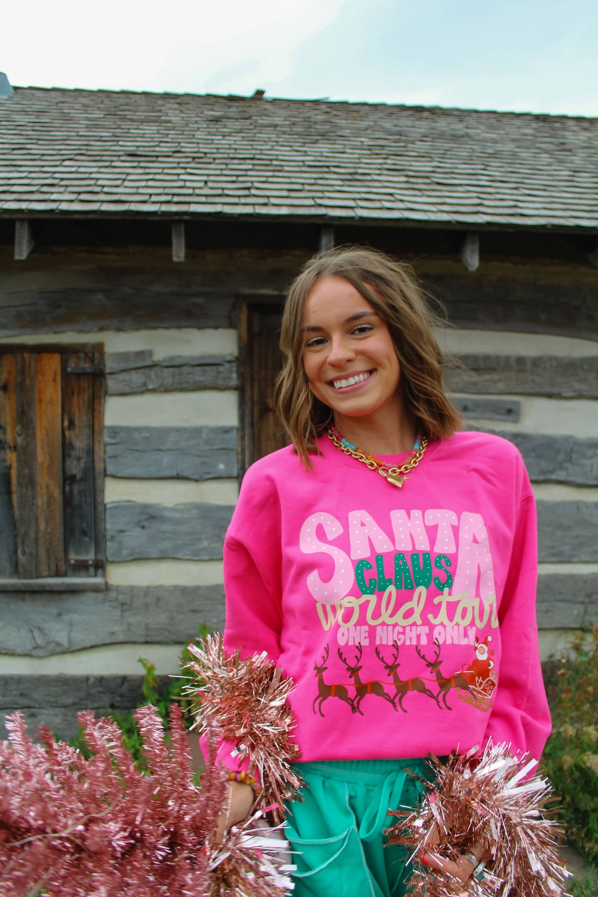 Santa Claus World Tour Pink Crew