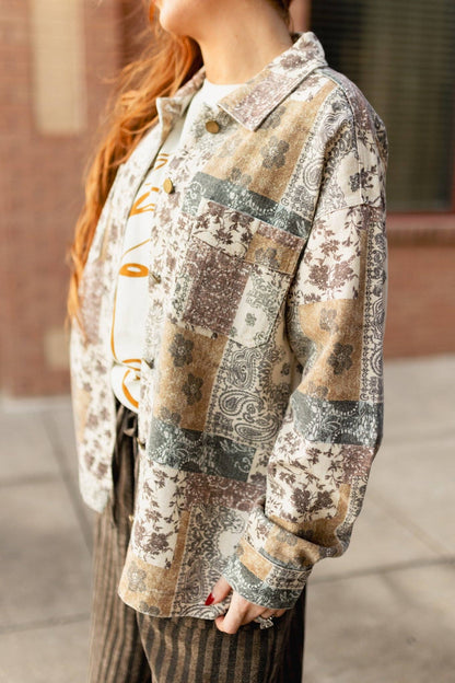 Boho Tan Denim Jacket