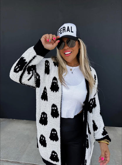 Ghost cloud cardigan reversible