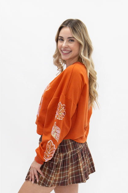 Hello Fall Sequin Sweatshirt