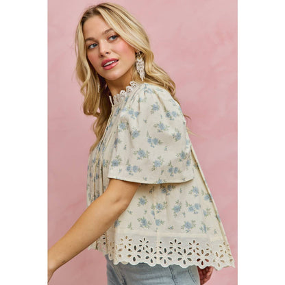 Cottage Babe Eyelet Trim Top