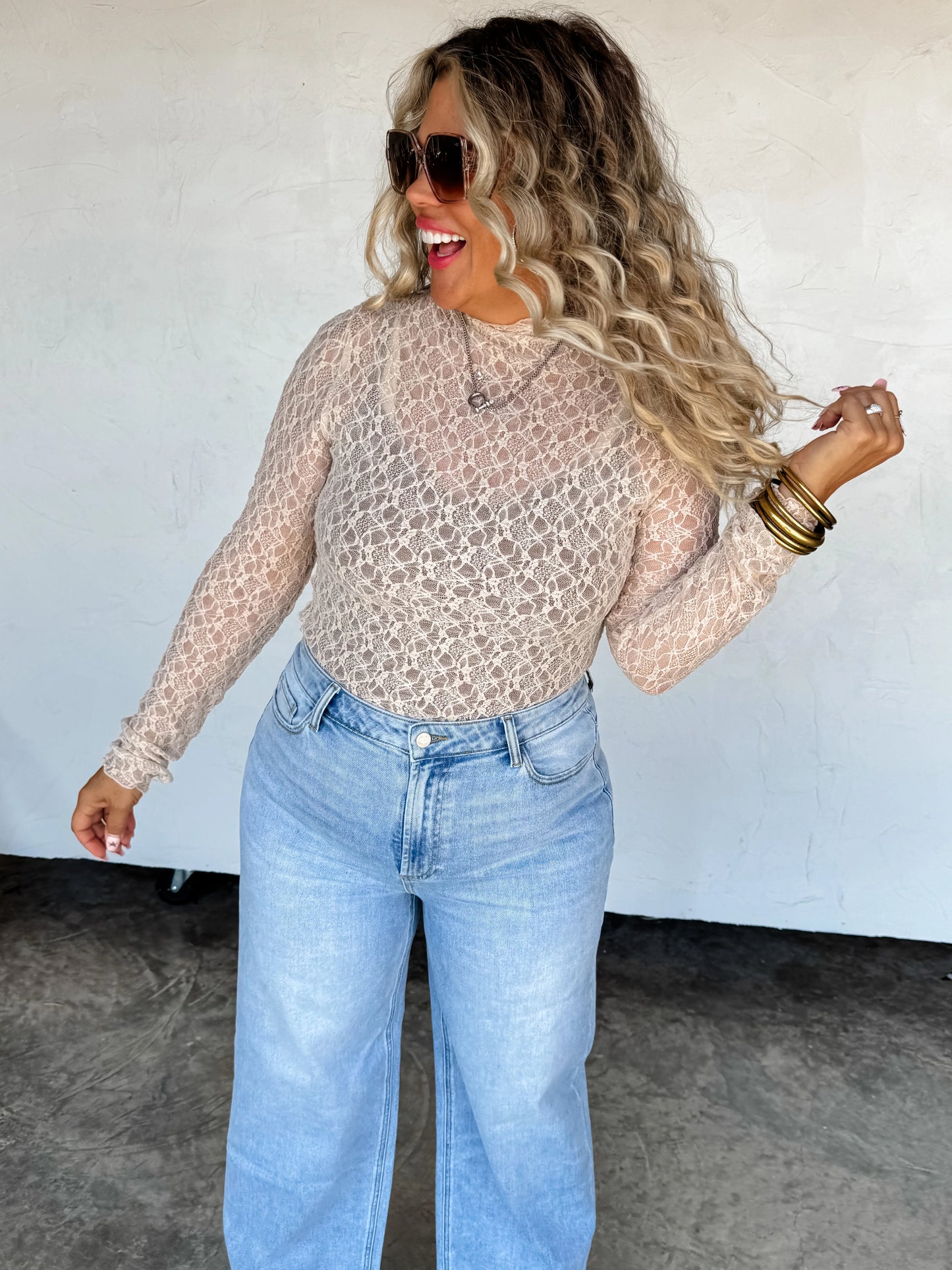 Blakeley Long Sleeve Mesh Top