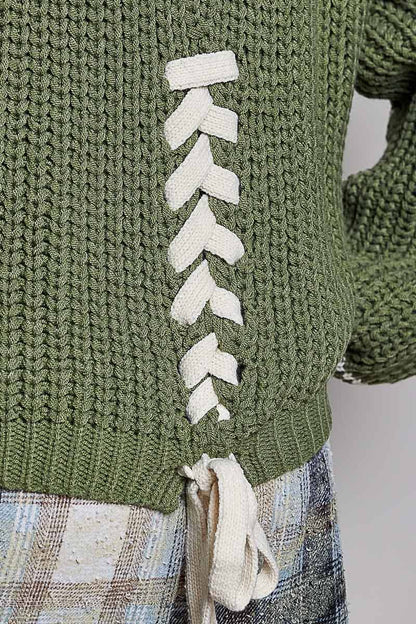 Olive Chenille Knit Sweater