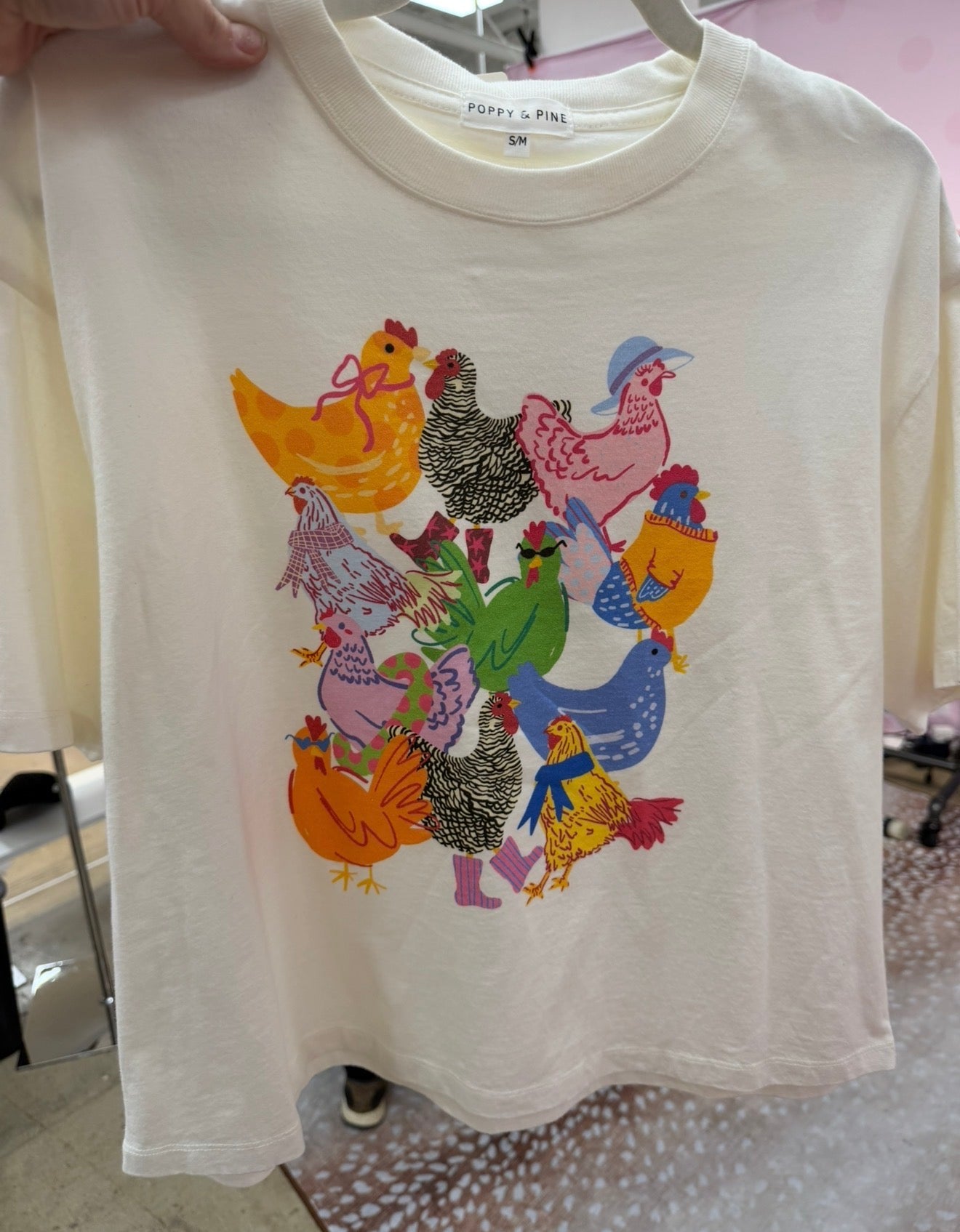 Chicken Collage Crop Tee