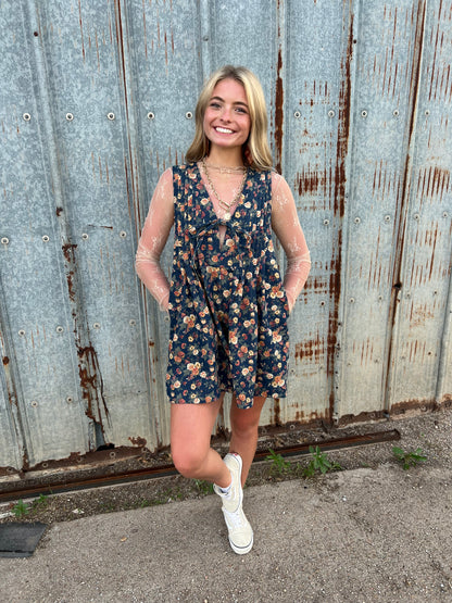 Rosebud Denim Romper