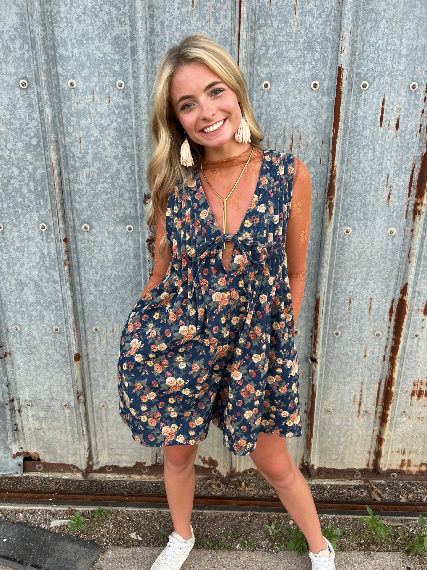 Rosebud Denim Romper