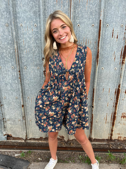 Rosebud Denim Romper