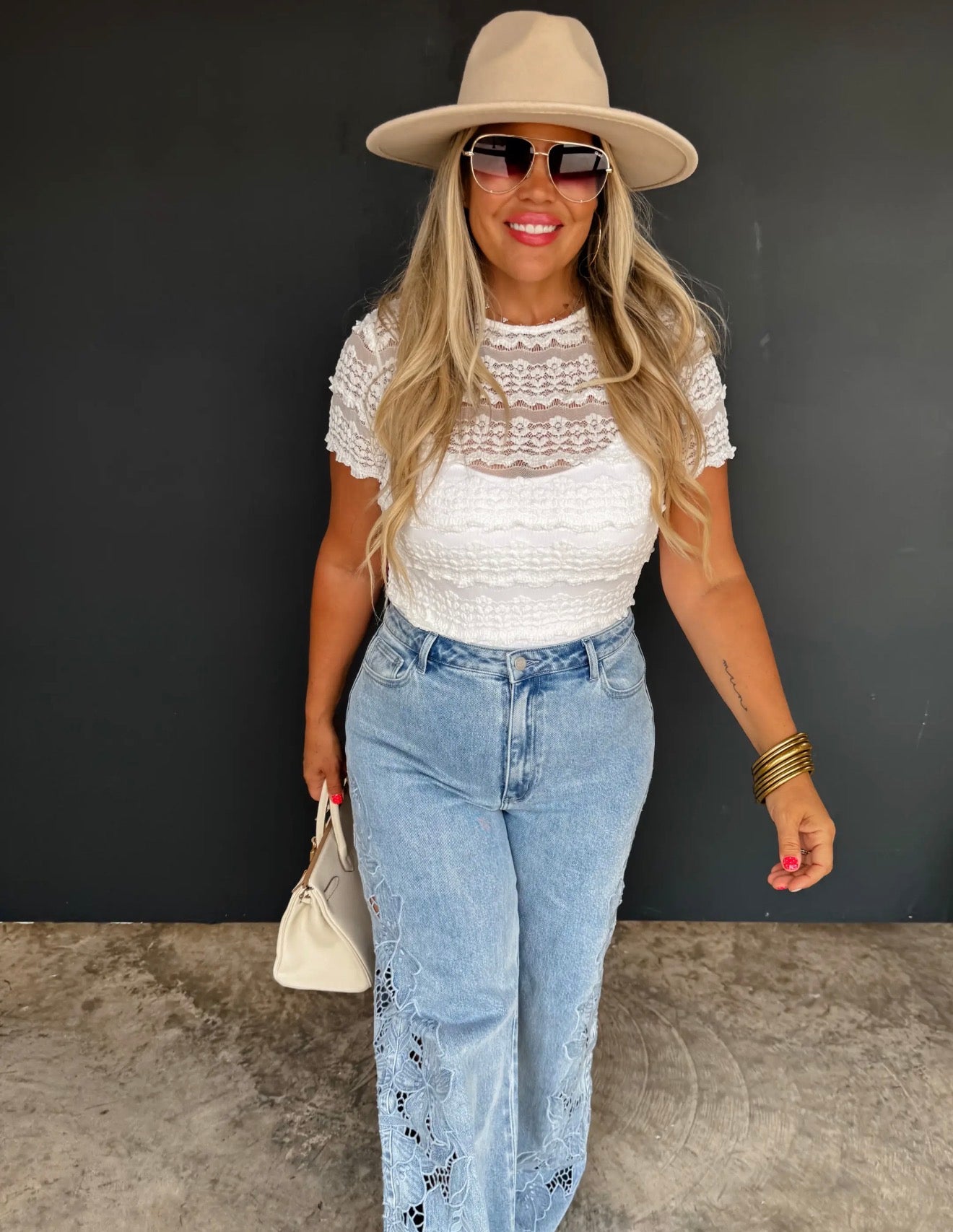 Floral Charm Wide Leg Jeans
